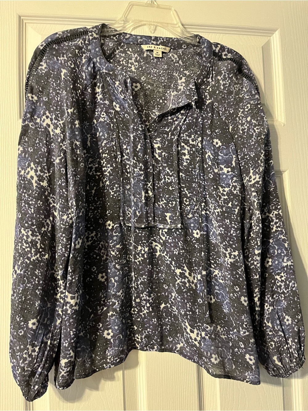 Zac and Rachel purple floral  Long-Sleeve Peasant Blouse